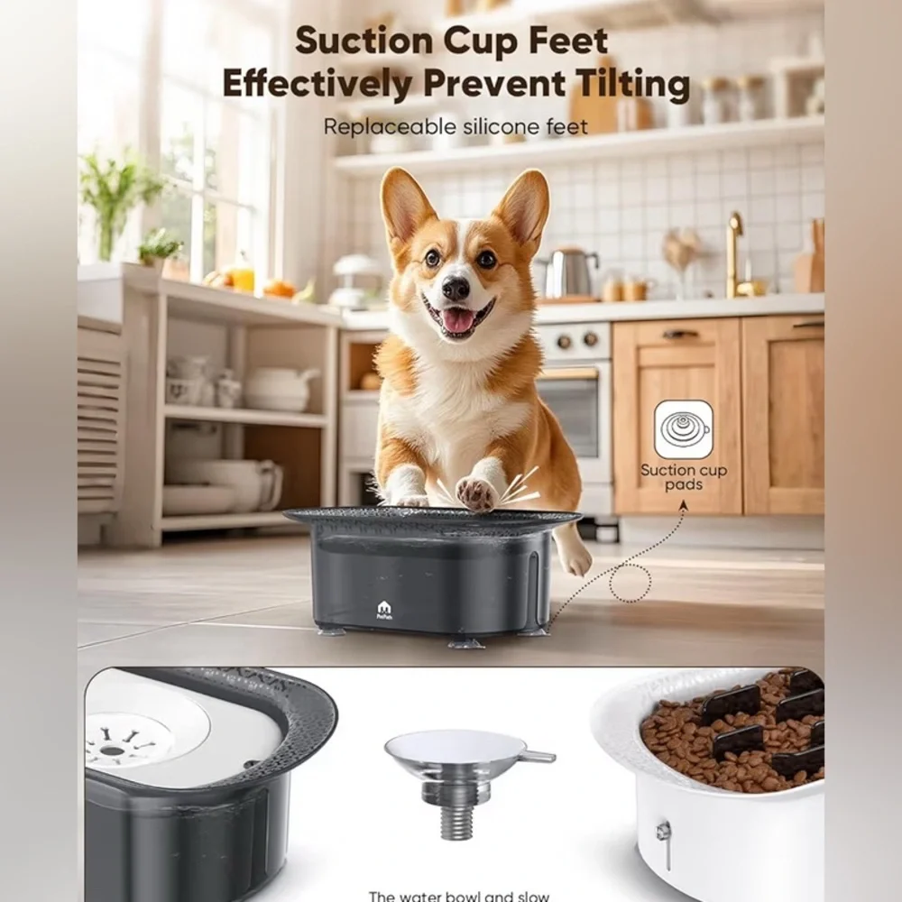 New-No Mess Dispenserl,Anti-Choking Puzzle Food Bowls(with Suction Cup Foot Pad)